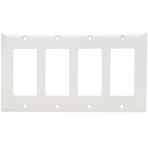 Legrand TPJ264W TradeMaster Jumbo 4-Gang Decorator Wall Plate - White
