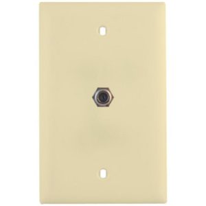 Legrand WP2008LAV1 On-Q 1-Gang 3GHz Coaxial Connector Wallplate - Light Almond