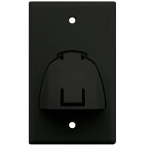 Legrand WP9001BK On-Q 1-Gang Hinged Bullnose Wall Plate - Black