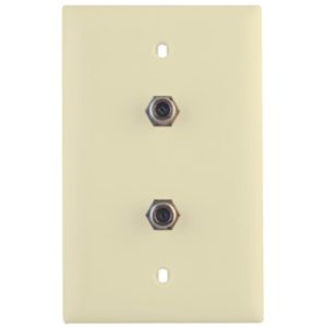 Legrand WP2009LAV1 On-Q 1-Gang 3GHz Dual Coaxial Connector Wallplate - Light Almond