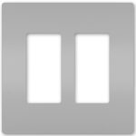 Legrand RWP262GRY Radiant 2-Gang Screwless Rocker Wall Plate - Gray
