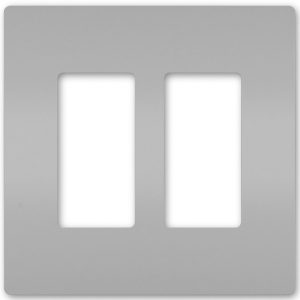 Legrand RWP262GRY Radiant 2-Gang Screwless Rocker Wall Plate - Gray