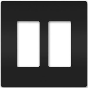 Legrand RWP262BK Radiant 2-Gang Screwless Rocker Wall Plate - Black
