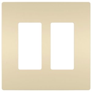 Legrand RWP262I Radiant 2-Gang Screwless Rocker Wall Plate - Ivory