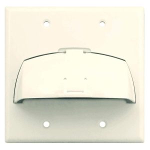 Legrand WP9002LA On-Q 2-Gang Hinged Bullnose Wall Plate - Light Almond