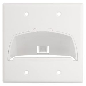 Legrand WP9002WH On-Q 2-Gang Hinged Bullnose Wall Plate - White