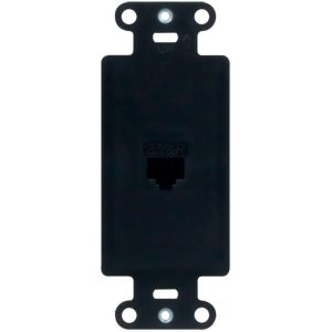 Legrand WP3210BK On-Q 1-Gang Decorator Pre-Configured 1-Port Strap RJ45 - Black