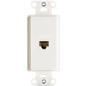 Legrand WP3210WH On-Q 1-Gang Decorator Pre-Configured 1-Port Strap RJ45 - White