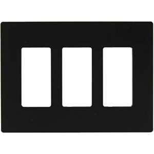 Legrand RWP263BK Radiant 3-Gang Screwless Rocker Wall Plate - Black