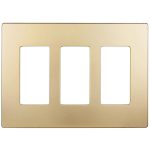 Legrand RWP263LA Radiant 3-Gang Screwless Rocker Wall Plate - Light Almond