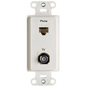 Legrand WP3211WH On-Q 1-Gang Decorator Pre-Configured 2-Port Strap Phone & TV - White