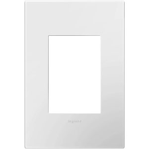 Legrand AWP1G3WHW4 Adorne 1-Gang-Plus Screwless wall Plate - Glossy White on White