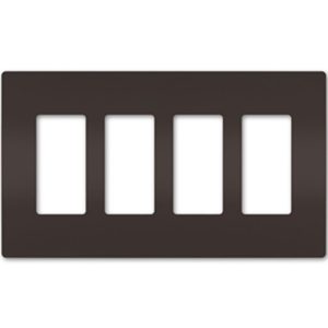 Legrand RWP264 Radiant 4-Gang Screwless Rocker Wall Plate - Brown