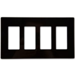 Legrand RWP264BK Radiant 4-Gang Screwless Rocker Wall Plate - Black