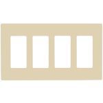 Legrand RWP264I Radiant 4-Gang Screwless Rocker Wall Plate - Ivory