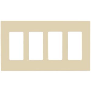 Legrand RWP264I Radiant 4-Gang Screwless Rocker Wall Plate - Ivory