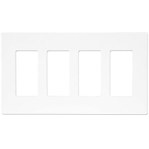 Legrand RWP264W Radiant 4-Gang Screwless Rocker Wall Plate - White