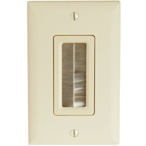 Legrand WP1014LAV1 On-Q 1-Gang Decorator Cable Access Wall Plate - Light Almond