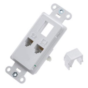 Legrand WP1000WH On-Q 1-Gang Pre-Configured Decorative Phone and Data Outlet Insert - White
