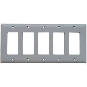 Legrand TP265GRY TradeMaster 5-Gang Decorator Wall Plate - Gray