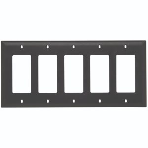 Legrand TP265 TradeMaster 5-Gang Decorator Wall Plate - Brown