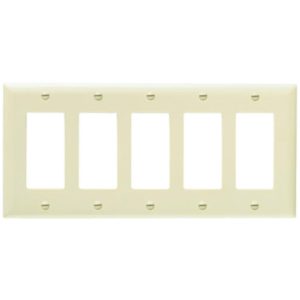 Legrand TP265I TradeMaster 5-Gang Decorator Wall Plate - Ivory