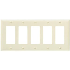 Legrand TP265LA TradeMaster 5-Gang Decorator Wall Plate - Light Almond