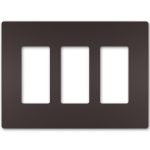 Legrand RWP263DBCC6 Radiant 3-Gang Screwless Rocker Wall Plate - Dark Bronze