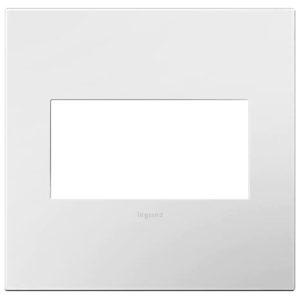 Legrand AWP2GWHW10 Adorne 2-Gang Screwless Wall Plate - Glossy White on White