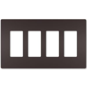 Legrand RWP264DB Radiant 4-Gang Screwless Rocker Wall Plate - Dark Bronze