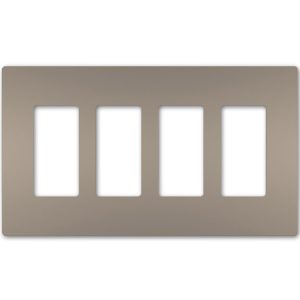 Legrand RWP264NI Radiant 4-Gang Screwless Rocker Wall Plate - Nickel