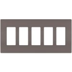Legrand RWP265 Radiant 5-Gang Screwless Rocker Wall Plate - Brown