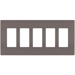 Legrand RWP265 Radiant 5-Gang Screwless Rocker Wall Plate - Brown