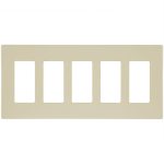Legrand RWP265I Radiant 5-Gang Screwless Rocker Wall Plate - Ivory
