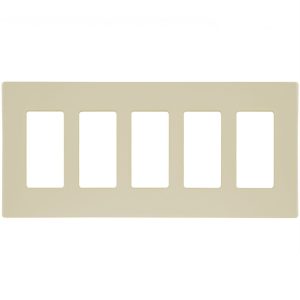 Legrand RWP265I Radiant 5-Gang Screwless Rocker Wall Plate - Ivory