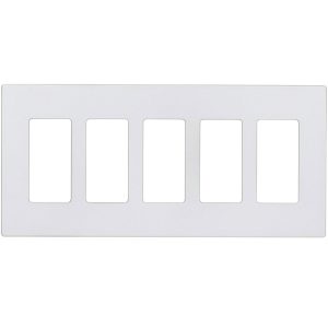 Legrand RWP265W Radiant 5-Gang Screwless Rocker Wall Plate - White