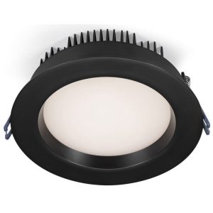 Lotus LL6RRG-27K-BK 6" Round Regressed Plenum 17W LED 2700K Black 90° 1000 lm Type IC Air-Tight Wet CRI 90+