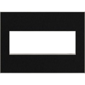 Legrand AWM3GBLS4 adorne Stainless 3-Gang Screwless Wall Plate - Black