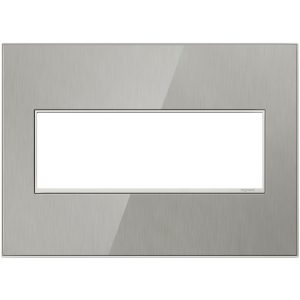 Legrand AWM3GMS4 adorne Brushed Stainless 3-Gang Screwless Wall Plate