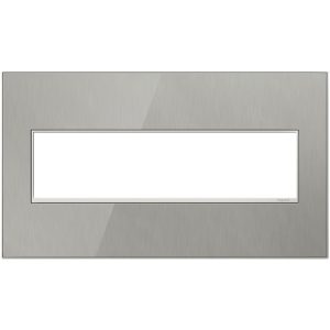 Legrand AWM4GMS4 adorne Brushed Stainless 4-Gang Screwless Wall Plate
