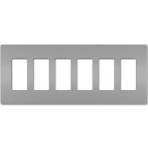 Legrand RWP266GRY Radiant 6-Gang Screwless Decorative Wall Plate - Gray