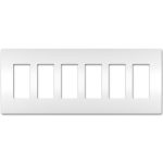 Legrand RWP266W Radiant 6-Gang Screwless Rocker Wall Plate - White