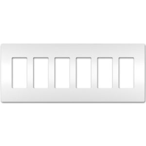 Legrand RWP266W Radiant 6-Gang Screwless Rocker Wall Plate - White