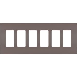 Legrand RWP266 Radiant 6-Gang Screwless Rocker Wall Plate - Brown