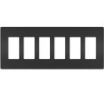 Legrand RWP266BK Radiant 6-Gang Screwless Rocker Wall Plate - Black