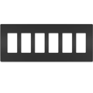 Legrand RWP266BK Radiant 6-Gang Screwless Rocker Wall Plate - Black