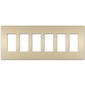 Legrand RWP266I Radiant 6-Gang Screwless Rocker Wall Plate - Ivory