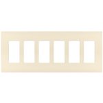 Legrand RWP266LA Radiant 6-Gang Screwless Rocker Wall Plate - Light Almond