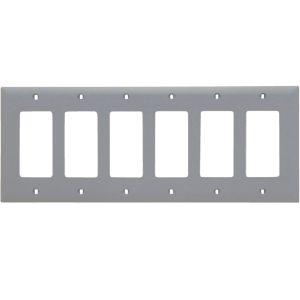 Legrand TP266GRY TradeMaster 6-Gang Decorator Wall Plate - Gray