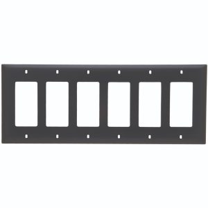 Legrand TP266 TradeMaster 6-Gang Decorator Wall Plate - Brown